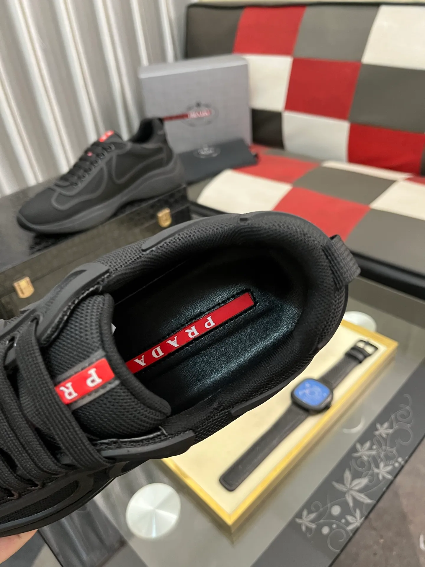 Men's shoes 💰400⌚️⌚️【PRADA】Prada casual shoes, originally developed 1:1, made of high-mercerized cowhide with imported cowhide, silk sheepskin lining, rubber outsole, comfortable and soft on the foot, size: 38-444️⃣Colors available